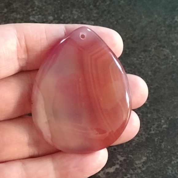 Orange Agate Teardrop Pendant Gemstone - Picture 1 of 2